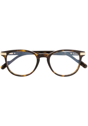 Cartier Eyewear Havana round tortoiseshell-acetate glasses - Brown