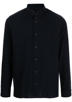 A.P.C. button-up flannel shirt - Blue