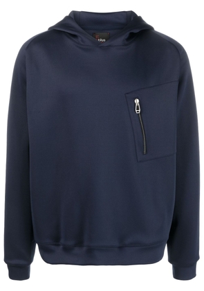 Kiton zip-pocket long-sleeve hoodie - Blue