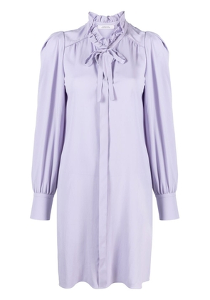 Dorothee Schumacher ruffle-collar mini shirt dress - Purple