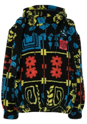 Chopova Lowena floral-print zip hoodie - Black
