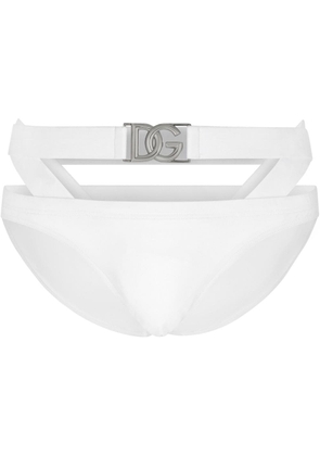 Dolce & Gabbana logo-tag swim briefs - White