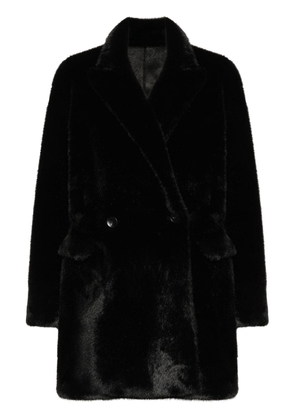 Forte Dei Marmi Couture double-breasted faux-fur coat - Black