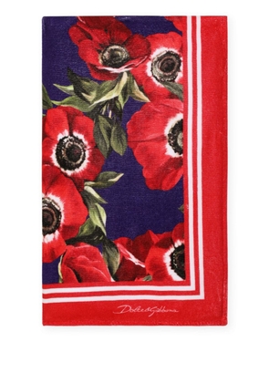 Dolce & Gabbana Anemone cotton beach towel - Red