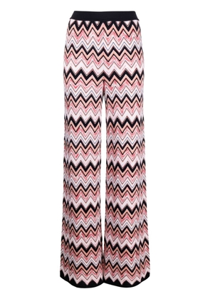 Missoni chevron-knit straight leg trousers - Pink