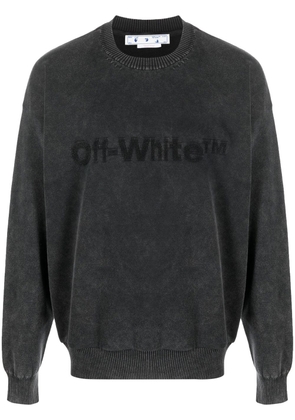 Off-White embroidered-logo long-sleeve jumper - Black