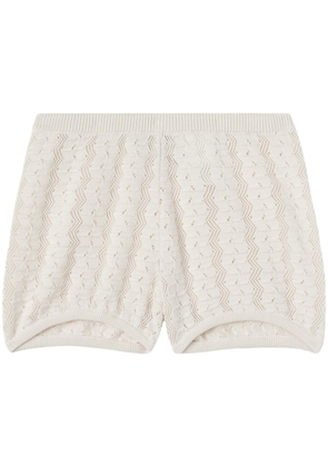 Palm Angels chain-detail knitted short - White