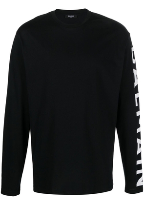 Balmain logo-print long-sleeved T-Shirt - Black