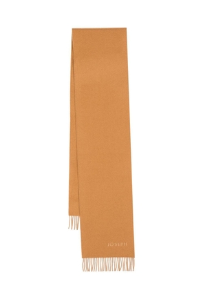 JOSEPH wool logo-embroidered scarf - Brown