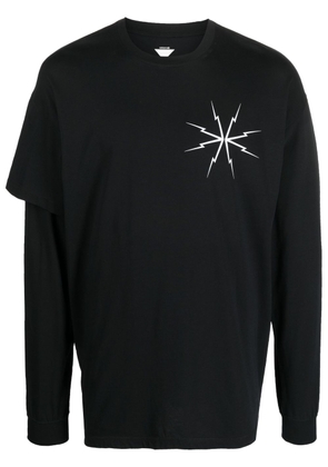 ACRONYM layered long-sleeved cotton T-shirt - Black