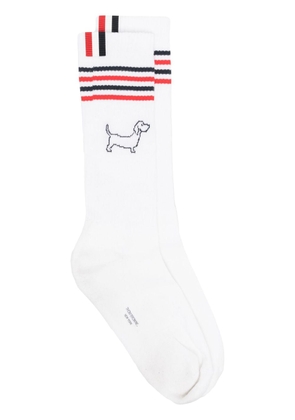 Thom Browne intarsia-knit ankle socks - White