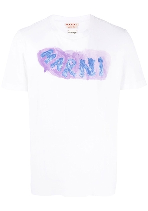 Marni logo-print crew neck T-shirt - White