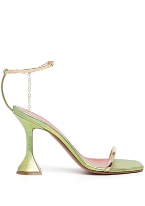 Amina Muaddi Henson 95 leather sandals - Green