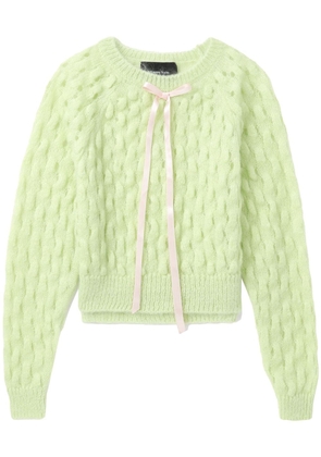 Simone Rocha bow-detail bubble-knit jumper - Green