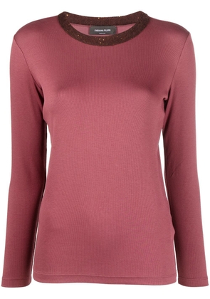 Fabiana Filippi contrast-collar knitted top - Pink