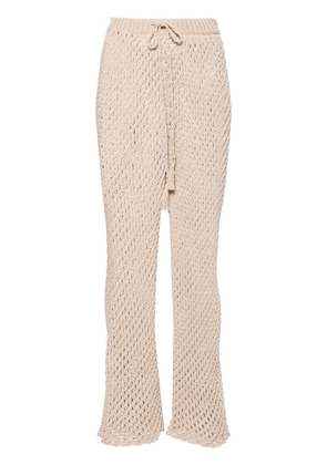 Alanui A Love Letter To India macramé trousers - Neutrals