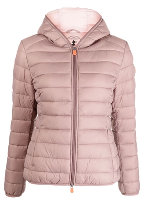 Save The Duck hooded quilted jacket - Pink