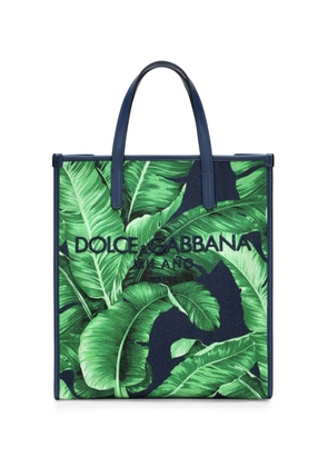Dolce & Gabbana logo-embroidered canvas shoulder bag - Green
