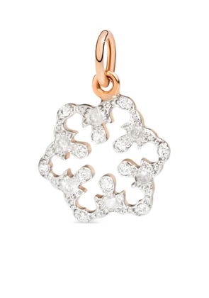 Dodo 9kt rose gold diamond snowflake charm - Pink