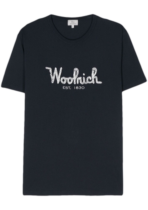 Woolrich logo-embroidered cotton T-shirt - Blue