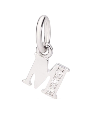 Dodo 18kt white gold Precious Letter M diamond charm - Silver