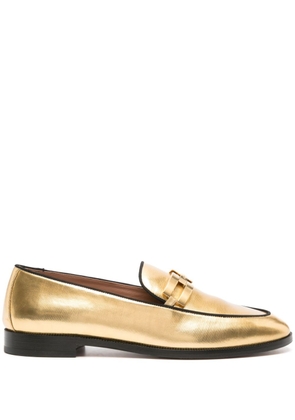 Aquazzura Brandi metallic leather loafers - Gold