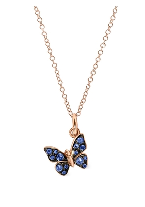 Dodo 9kt rose gold Butterfly sapphire charm - Pink