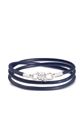 Dodo sterling silver Nodo leather bracelet - Blue