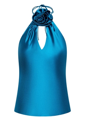NICHOLAS Annie Keyhole Halter Top With Removable Flower in Peacock