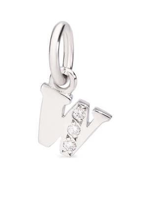 Dodo 18kt white gold Precious Letter W diamond charm - Silver