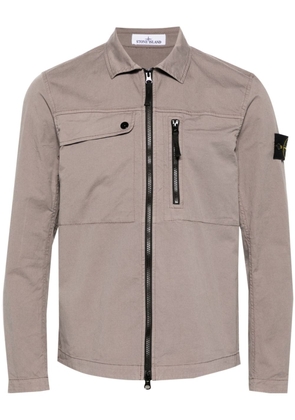 Stone Island Compass-badge cotton shirt jacket - Grey