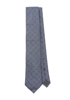 Brunello Cucinelli patterned-jacquard silk tie - Blue