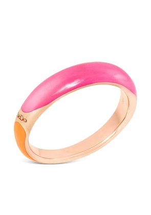 Dodo 18kt rose gold-plated sterling silver Rondelle enamel ring - Pink