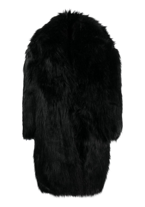 TOM FORD peak-lapels long-length faux-fur jacket - Black