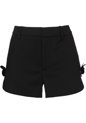 SHUSHU/TONG floral-appliqué shorts - Black