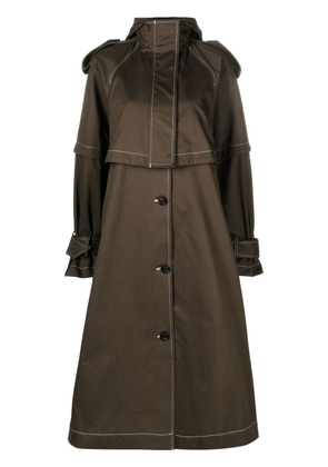 Elleme hooded cotton trench coat - Brown