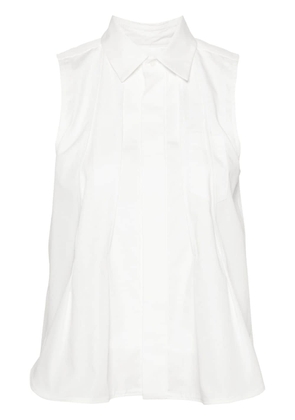 sacai layered pleated poplin shirt - White