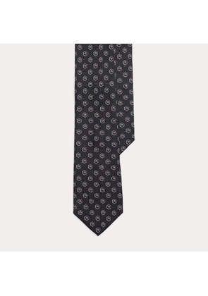 Hexagon-Patterned Silk Crepe Tie