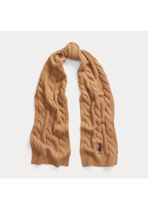 Polo Bear Cable-Knit Wool-Blend Scarf