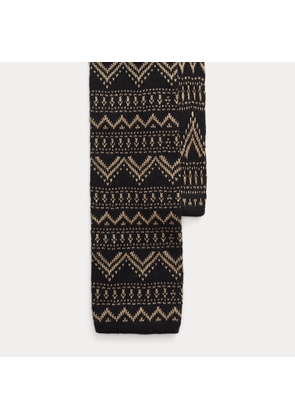 Patterned Knit Cotton-Cashmere Tie