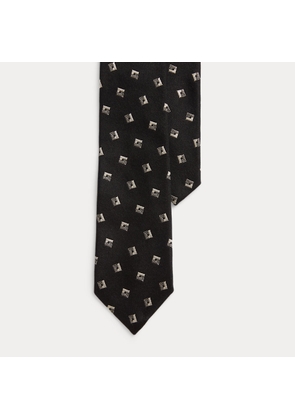 Square-Patterned Silk Twill Tie