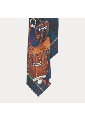 Equestrian-Plaid Silk Twill Tie