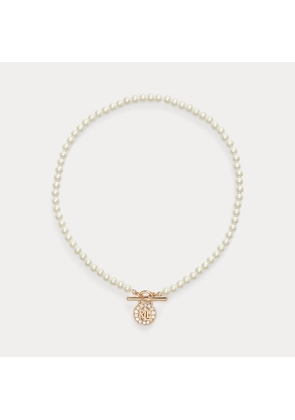 Faux-Pearl Logo Pendant Necklace