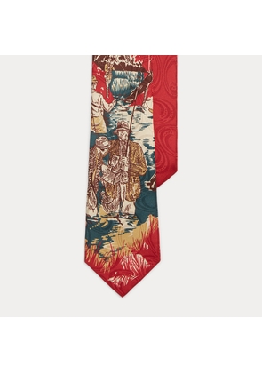 Fishing-Print Silk Jacquard Tie