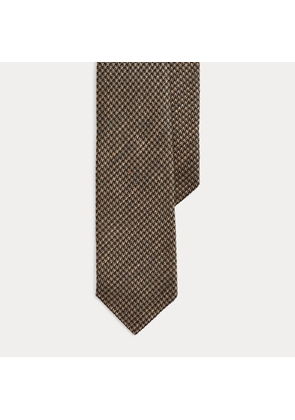 Houndstooth Linen-Silk Jacquard Tie