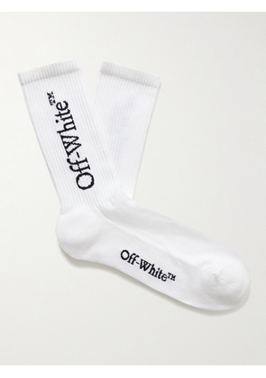 Off-White - Logo-Jacquard Cotton-Blend Socks - Men - White - M