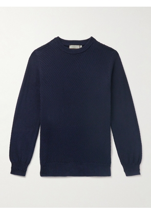 Canali - Textured-Cotton Sweater - Men - Blue - IT 46