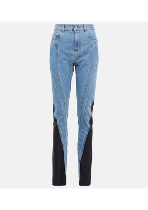 Mugler High-rise paneled jeans