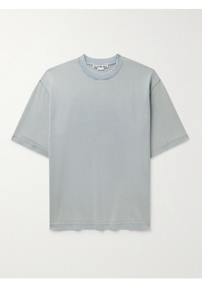 Acne Studios - Extorr Logo-Appliquéd Garment-Dyed Cotton-Jersey T-Shirt - Men - Blue - XS