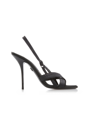 Dolce & Gabbana - Keira Slingback Satin Sandals - Black - IT 37 - Moda Operandi